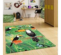 Pergamon Faro - Alfombra de diseño Tropical Tucán Verde - 5 tamaños