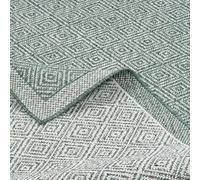 Pergamon Hampton - Alfombra de Interior y Exterior - Doble Cara -Tejido Llano - Verde Moteado - 5 tamaños