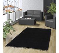 Pergamon Jolly Cotton - Alfombra Natural de algodón - Negro - 6 Tamaños