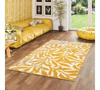 Pergamon Samba - Alfombra de diseño Moderno - Flores Curry Amarillo - 5 Tamaños