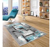 Pergamon Samba - Alfombra de diseño - Moderno Gris Turquesa Urbano - 5 tamaños