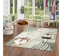 Pergamon Softstar Kids - Alfombra Infantil - Amigos de Safari Verde Menta - 5 Tamaños