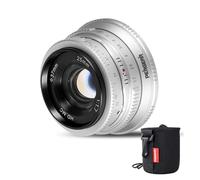 Pergear Lente de montaje manual APS-C M4/3 de 25 mm F1.7 con gran apertura, compatible con Panasonic GH6, GH5, GH5II, GH4, GM5, GX1, G9II, Olympus OM-1 II, E-M5 III, OM-5, E-P7, E-M10 IV (plata)