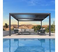 Pérgola 4,24 x 3 m - Lamas de Aluminio Ajustables 12,72 m² - Toldo de jardín para Patio y terraza - Gris Elegante - Solución de Sombra Exterior durade