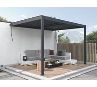 Pérgola adosada bioclimática de aluminio con láminas orientables 11,85 m² - MANDELLO
