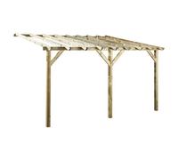Pérgola adosada Etreta (400 x 300 x 250 cm, Natural)