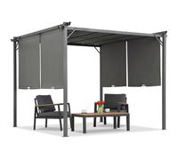 Pérgola antracita Sevilla 3x6m con mosquitera y cortinas Garden Point