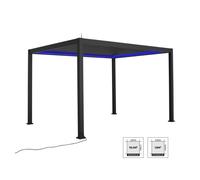 Pérgola bioclimática 3x4m de aluminio con iluminación led, triomphe 3x4m led, antracita, 391x301x250 cm 391 cm