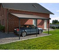 Pérgola bioclimática de aluminio canopia by palram feria gris oscuro de 300 x 300 x 305 cm
