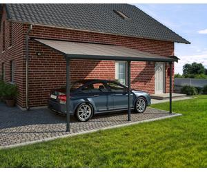 Pérgola bioclimática de aluminio canopia by palram feria gris oscuro de 300 x 300 x 305 cm