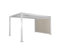Pérgola bioclimática de aluminio y acero 3x4m + toldo de 3m blanco - 392x292x224 cm
