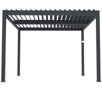 Pérgola bioclimática motorizada con led "windsor" de aluminio 3 x 4 - gris