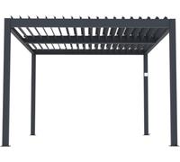 Pérgola bioclimática motorizada con led Windsor de aluminio 3 x 4 - Gris