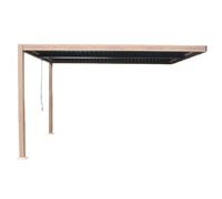 Pergola Bioclimática SIFNOS 390×290 cm Marrón Aluminio Adosado | Cuchillas orientables para mayor comodidad, diseño moderno y elegante, estructura duradera de aluminio y acero