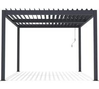 Pérgola bioclimática Windsor de aluminio con led 3 x 4 - Gris