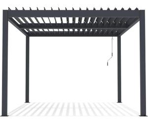 Pérgola bioclimática Windsor de aluminio con led 3 x 4 - Gris