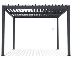 Pérgola bioclimática "windsor" de aluminio con led 3 x 4 - gris