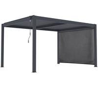 Pérgola bioclimática "windsor premium" con led y toldo de aluminio - 3 x 4 m - gris