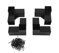 Pergola Bracket Steel DIY Elevated Wood Stand Hardware Kit Outdoor Woodworking Post Corner Bracket Rustproof Sturdy Structure for Terraces Lawns Balconies Courtyards Commercial (4 piezas)