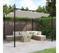 Pérgola con cubierta retráctil color crema 295x292x230 cm