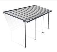 Palram - Canopia Marquesina adosada Sierra (An x Pr: 670,5 x 228 cm, Antracita, Policarbonato, Gris)