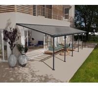 Pérgola de aluminio adosada canopia by palram de 1035 x 300 cm gris