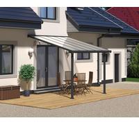 Pérgola de aluminio adosada canopia by palram de 307 x 300 cm gris / plata