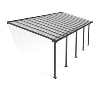 Pérgola de aluminio adosada canopia by palram olympia de 860 x 295 cm gris