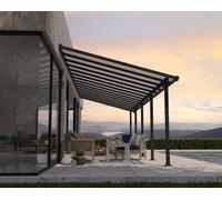 Pérgola de aluminio adosada canopia by palram olympia de 924 x 300 cm gris