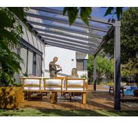 Pérgola de aluminio adosada con cubierta canopia by palram de 515 x 341 cm gris