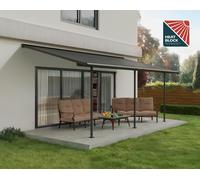 Pérgola de aluminio adosada con cubierta canopia by palram de 619 x 299 cm gris