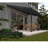 Pérgola de aluminio adosada con cubierta canopia by palram pérgola de 619 x 300 cm gris