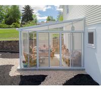 Pérgola de aluminio adosada con protector de pergola canopia by palram de 425 x 367 cm blanco