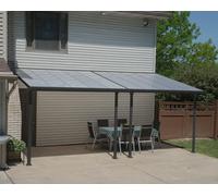 Pérgola de aluminio adosada con protector de pergola canopia by palram de 610 x 300 cm gris