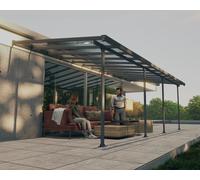 Pérgola de aluminio adosada con protector de pergola canopia by palram de 730 x 300 cm gris / plata