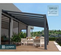 Pérgola de aluminio adosada con protector de pergola canopia by palram de 805 x 341 cm gris