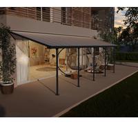Pérgola de aluminio adosada con protector de pergola canopia by palram de 851 x 300 cm gris