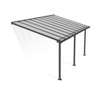 Palram - Canopia Marquesina adosada Olympia (An x Pr: 546 x 300 cm, Gris antracita, Policarbonato, Transparente)