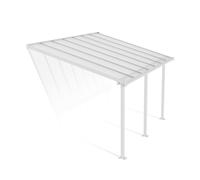 Pérgola de aluminio adosada con toldo canopia by palram pérgola de 425 x 295 cm blanco