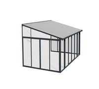 Pérgola de aluminio cerrada sanremo gris de 294x435 cm