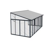 Palram - Canopia Porche acristalado San Remo (An x Pr x Al: 5,46 x 3 x 3,1 m, Gris antracita)