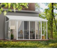 Pérgola de aluminio sanremo blanco de 277x425x212/310 cm con vidriado