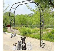 Pérgola de arco de jardín, 180 cm a 380 cm, soporte de metal para plantas, enrejado para plantas trepadoras, decoración de jardín al aire libre, color verde, base fuerte para vides y flores