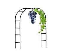 Pérgola de arco de jardín de metal galvanizado resistente, enrejado de boda estable para plantas trepadoras, disponible en 120-280 cm, color negro. Dimensiones: 3,50 x 2,20 m (ancho x alto).
