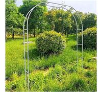 Pérgola de hierro resistente para jardín, enrejado de arco, color negro, blanco y verde, para rosas trepadoras y plantas, soporte decorativo para flores para bodas y fiestas nupciales, 3 x 2,2 m