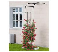 Pérgola de jardín de metal de medio arco para plantas trepadoras, estructura elegante al aire libre para bodas, eventos y mejora del jardín