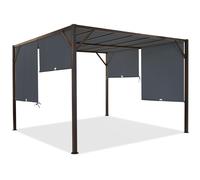 Pérgola de metal para terraza Santorini 3 x 3 m marrón-antracita Garden Point