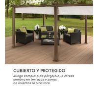 Pérgola de recambio Pantheon Rust 200 g/m² Tela de poliéster 3 x 6 m incl. cuerda de elevación. Blumfeldt
