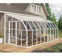 Pérgola de resina adosada con cubierta canopia by palram de 570 x 257 cm blanco