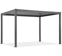 Pérgola de terraza autoportante Lagos 3x4 con persianas laterales Garden Point blanco antracita de 3 m de longitud